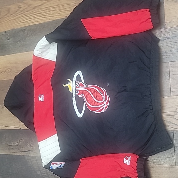 NBA Miami Heat VINTAGE ANORAK STARTER JACKET/Brand NBA Runs big - Picture 6 of 13
